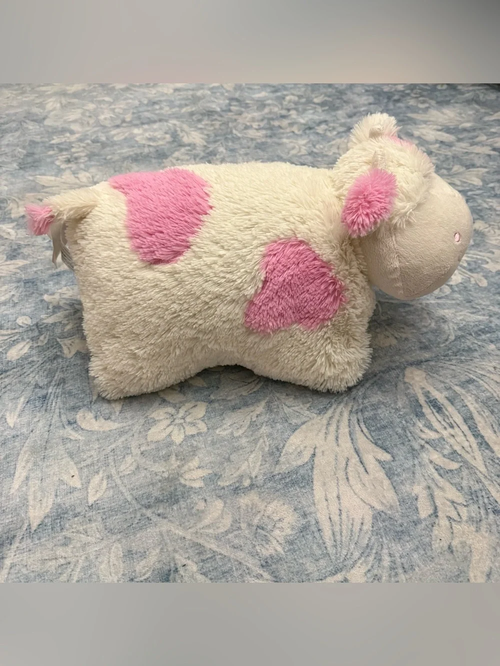 Pillow pet Plush pink strawberry Cow Pet Toy Pink and Cream Soft Stuffed animal